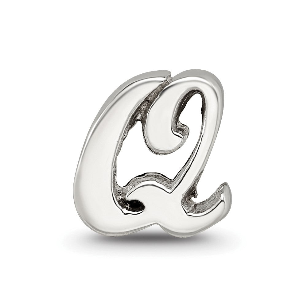 Sterling Silver Reflections Letter Q Script Bead