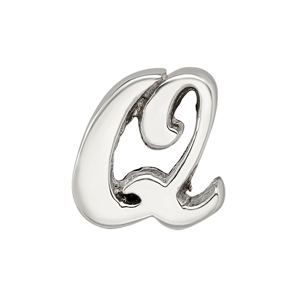 Sterling Silver Reflections Letter Q Script Bead