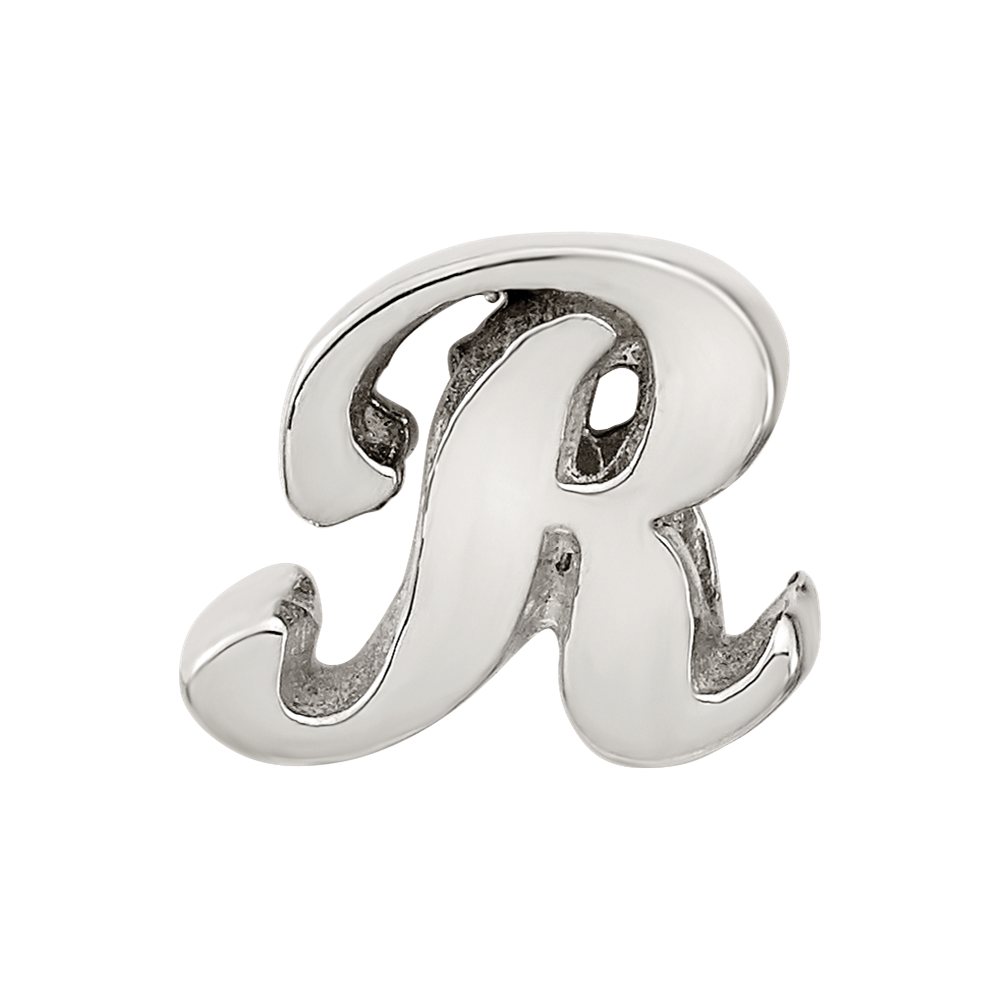 Sterling Silver Reflections Letter R Script Bead