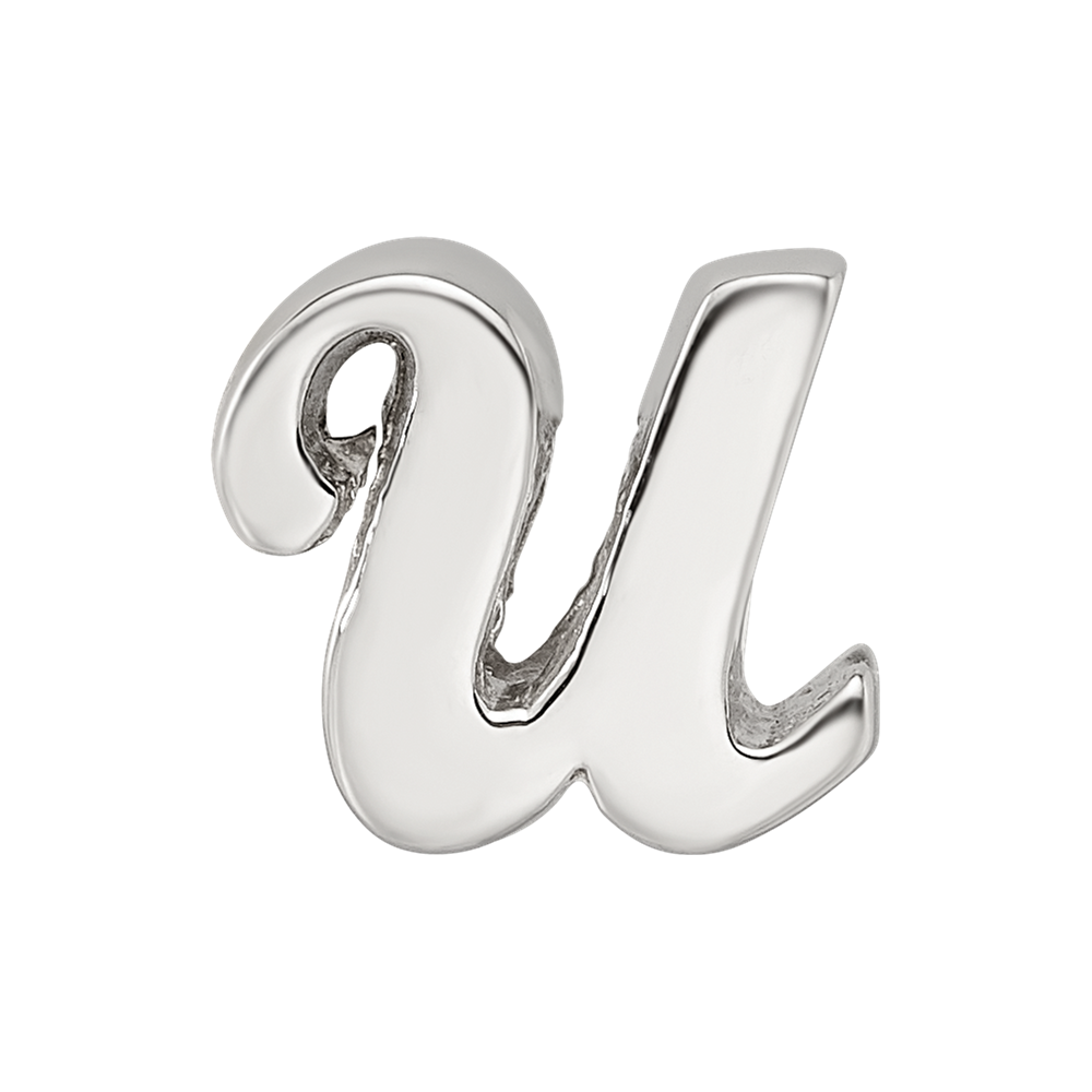 Sterling Silver Reflections Letter U Script Bead