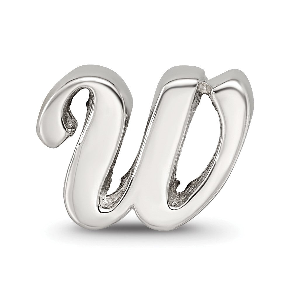 Sterling Silver Reflections Letter W Script Bead