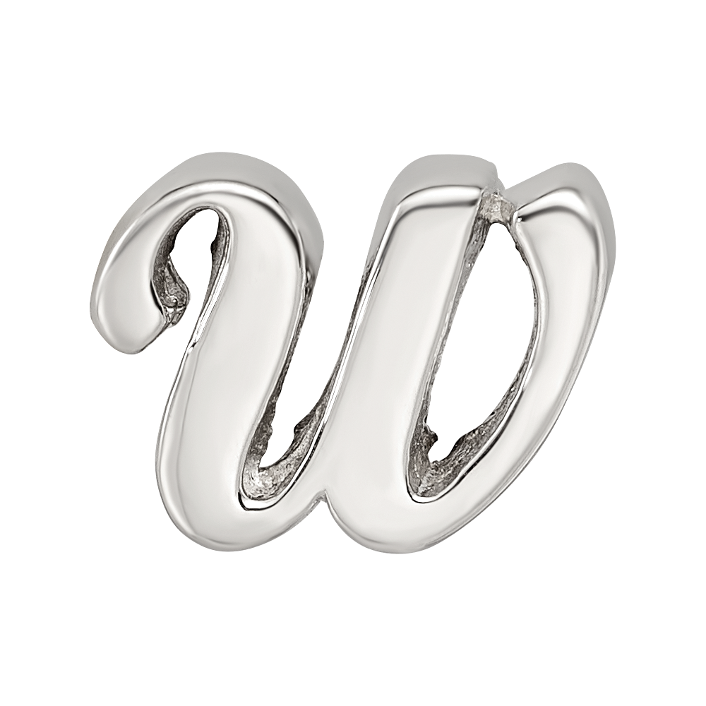 Sterling Silver Reflections Letter W Script Bead