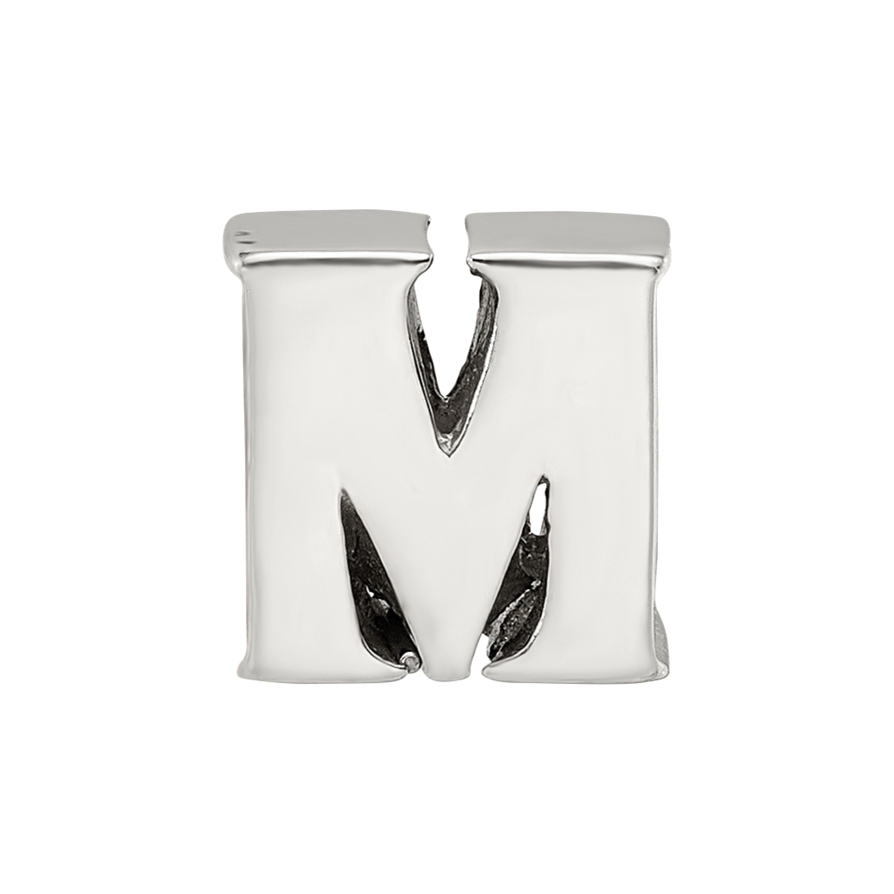 Sterling Silver Reflections Letter M Bead