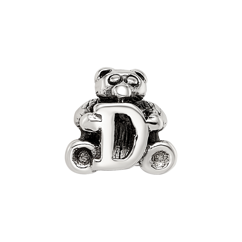 Sterling Silver Reflections Kids Letter D Bead