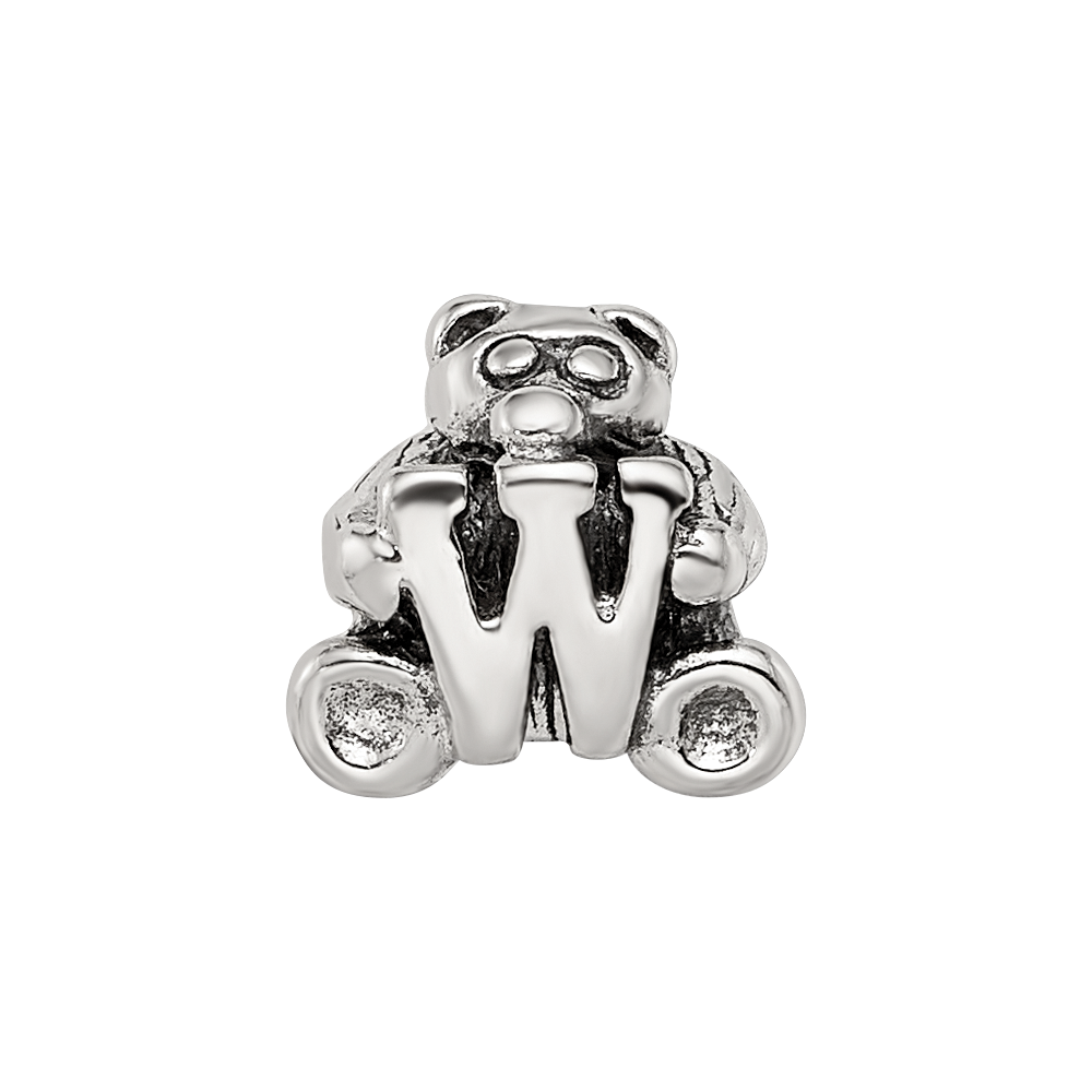 Sterling Silver Reflections Kids Letter W Bead