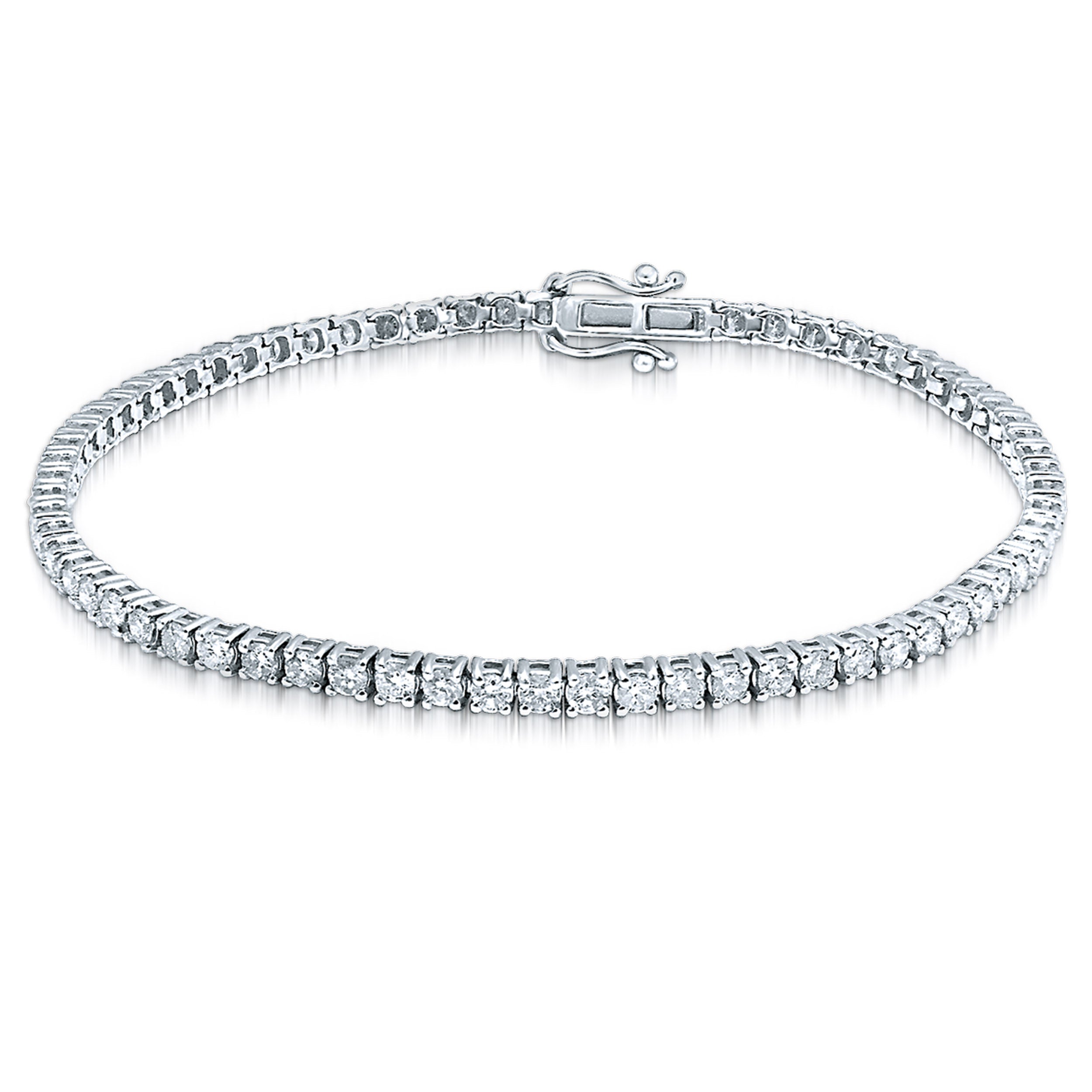 14K White Gold Beautiful 2.00Ct Diamond Tennis Bracelet