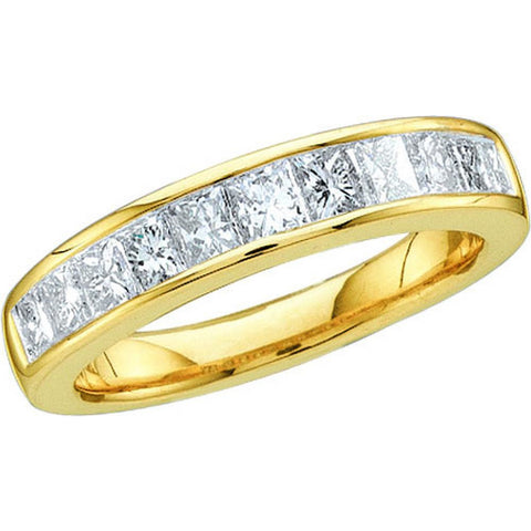 14kt Yellow Gold Womens Princess Diamond Band Wedding Anniversary Ring 1/4 Cttw Size 8 30423 - shirin-diamonds