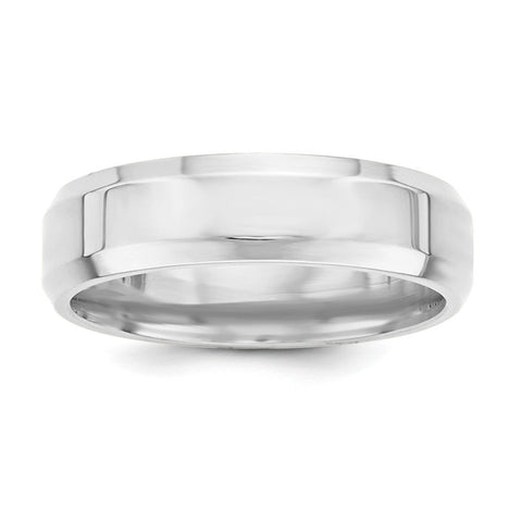 925 Sterling Silver 6mm Bevel Edge Size 11 Band Ring