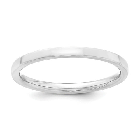 925 Sterling Silver 2mm Comfort Fit Flat Size 4 Band Ring
