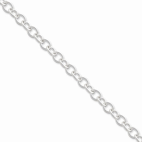 925 Sterling Silver 6.8mm Oval Cable Chain 18 Inch