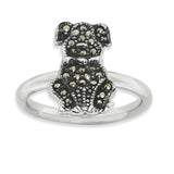 Sterling Silver Stackable Expressions Marcasite Dog Ring Size 10