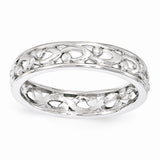 Sterling Silver Stackable Expressions Carved Ring Size 10