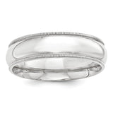 925 Sterling Silver 8mm Comfort Fit Milgrain Size 5 Band Ring