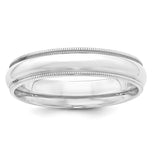 925 Sterling Silver 5mm Comfort Fit Milgrain Size 13.5 Band Ring