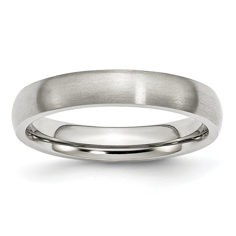 Stainless Steel 4mm Brushed Band Ring 10.5 Size