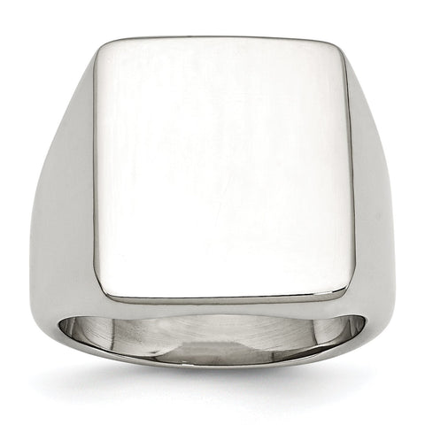 Stainless Steel Polished Rectangular Ring 11 Size