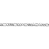 14k White Gold 3.5mm Semi-Solid Figaro Chain BC159 - shirin-diamonds