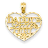 14k D/C Daddys Little Girl Heart Pendant C4027 - shirin-diamonds