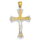 14k Two-tone Crucifix Pendant C4519 - shirin-diamonds