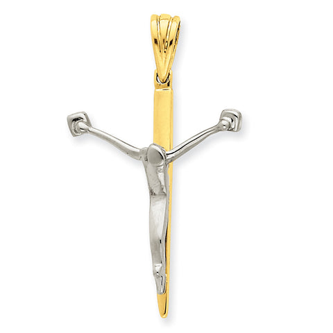 14K Two-tone Crucifix Charm CG5 - shirin-diamonds