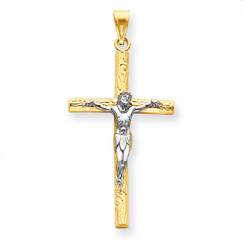 14k Two-tone Crucifix Pendant D1683 - shirin-diamonds