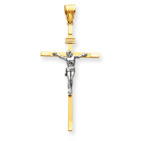 14k Two-tone Crucifix Pendant D1685 - shirin-diamonds