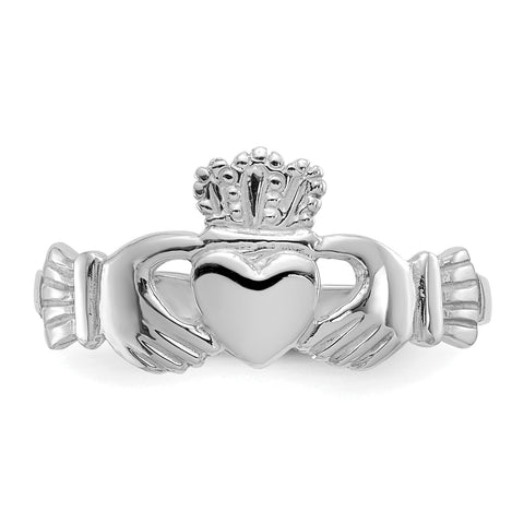 14k White Gold Ladies Claddagh Ring D3107