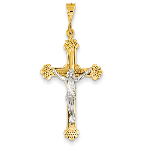 14k Two-tone Crucifix Pendant D870 - shirin-diamonds