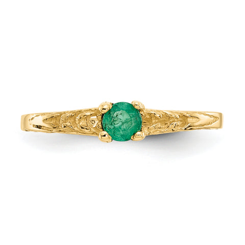 14k Madi K 3mm Emerald Birthstone Baby Ring GK128