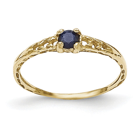 14k Madi K 3mm Sapphire Birthstone Baby Ring GK132 - shirin-diamonds