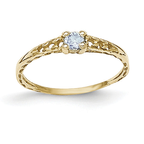 14k Madi K 3mm Blue Topaz Birthstone Baby Ring GK135 - shirin-diamonds