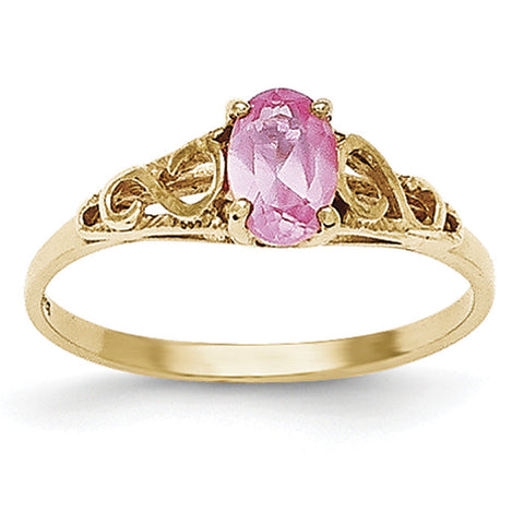 14k Madi K Synthetic Rose Zircon Ring GK284 - shirin-diamonds