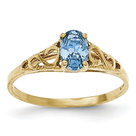 14k Madi K Synthetic Blue Zircon Ring GK286 - shirin-diamonds