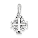 14k White Gold Jerusalem Cross Charm K1233 - shirin-diamonds