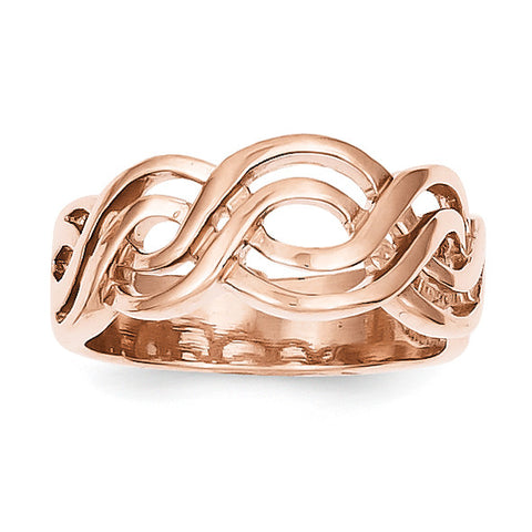 14k Rose Gold Infinity Ring K1468 - shirin-diamonds