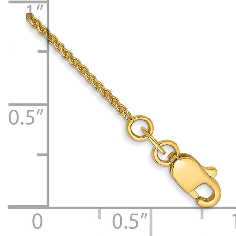 14K Yellow Gold 1.1mm Solid Polished Spiga Chain