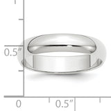 Platinum 5mm Half-Round Wedding Band Size 7