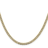 14k 3.4mm Semi-solid Pav? Curb Chain (Weight: 3.83 Grams, Length: 16 Inches)
