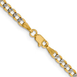 14k 3.4mm Semi-solid Pav? Curb Chain (Weight: 3.83 Grams, Length: 16 Inches)