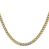 14k 4.3mm Semi-solid Pav? Curb Chain (Weight: 6.33 Grams, Length: 18 Inches)