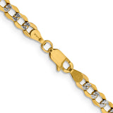 14k 4.3mm Semi-solid Pav? Curb Chain (Weight: 6.33 Grams, Length: 18 Inches)