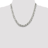 925 Sterling Silver 8.25mm Square Byzantine Chain 20 Inch
