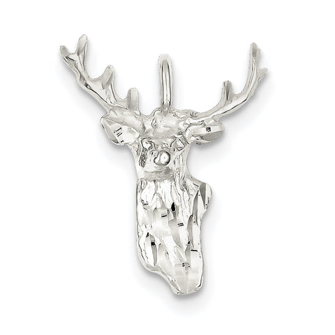 Sterling Silver Deer Head Charm QC1785 - shirin-diamonds