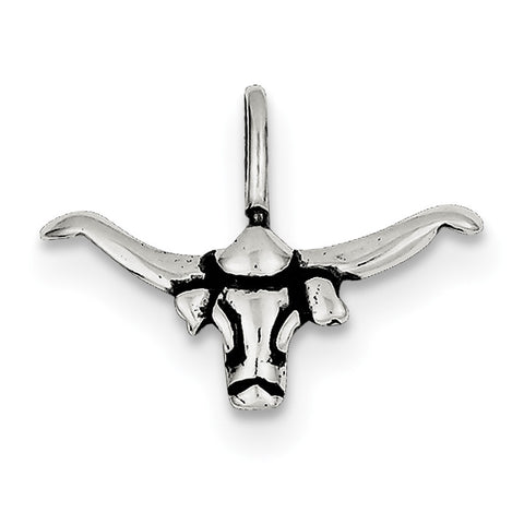 Sterling Silver Bull w/Horns Pendant QC5050 - shirin-diamonds