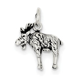 Sterling Silver Antiqued Moose Charm QC7844 - shirin-diamonds