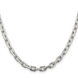 925 Sterling Silver 5.4mm Beveled Oval Cable Chain 24 Inch