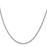 Sterling Silver 2mm Curb Chain (Weight: 6.57 Grams, Length: 22 Inches)
