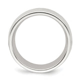 925 Sterling Silver 8mm Comfort Fit Milgrain Size 5 Band Ring