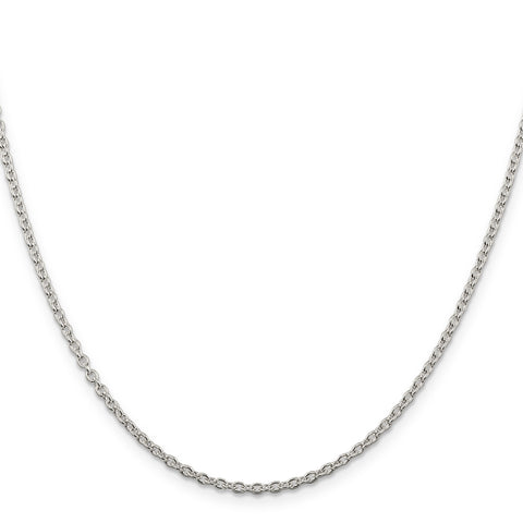 925 Sterling Silver 2.25mm Cable Chain 30 Inch