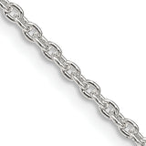 925 Sterling Silver 2.25mm Cable Chain 30 Inch